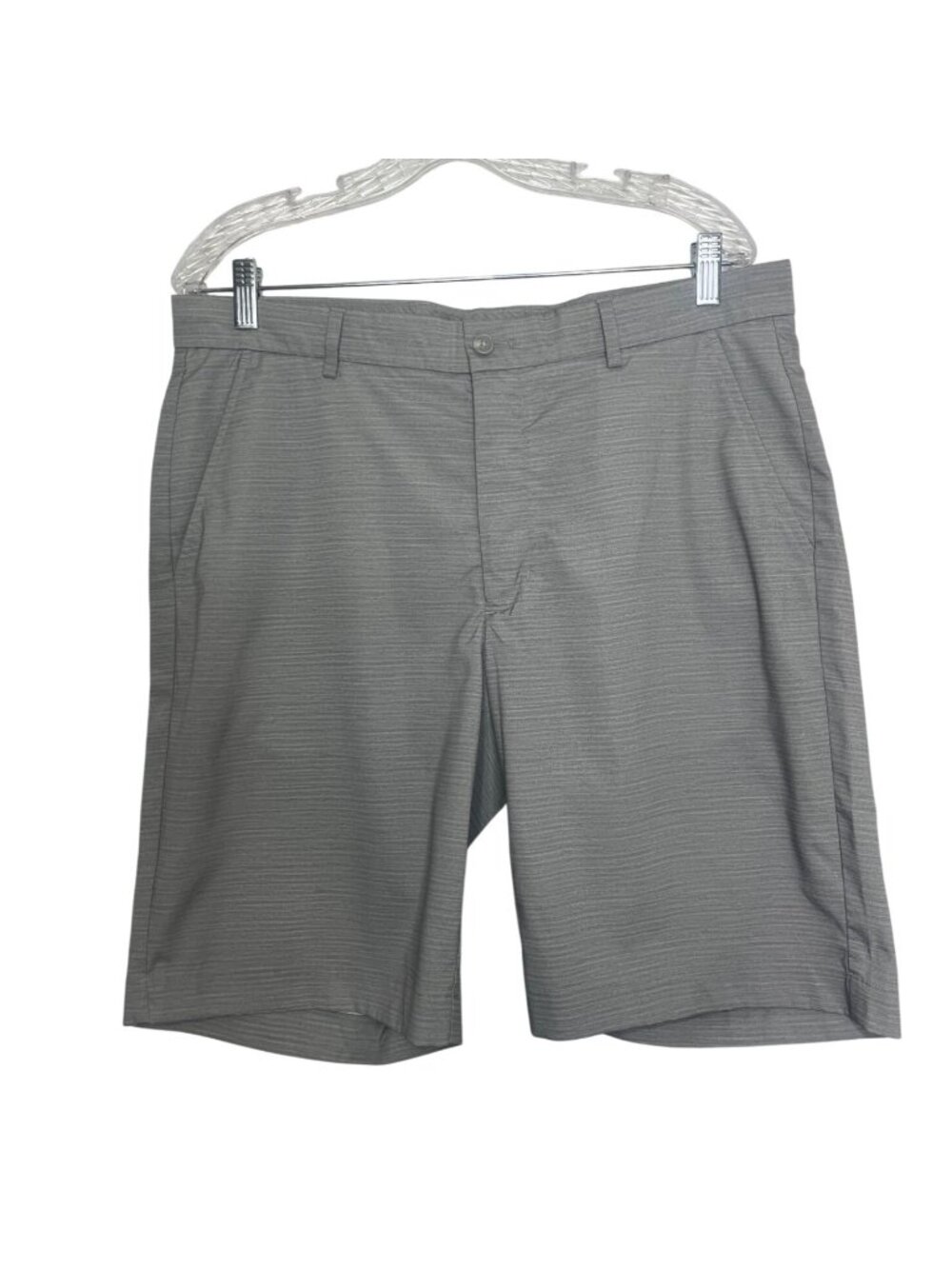 Greg Norman Golf Shorts Mens 34 Gray Stretch Flat Front Pockets